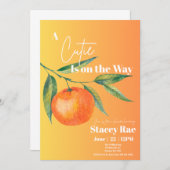 A Cutie Is On The Way Baby Shower Invitation  Kaart (Voorkant / Achterkant)