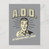 A.D.D.: Attentie Defi... Huh? Briefkaart (Voorkant)