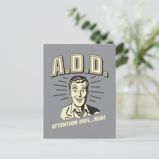 A.D.D.: Attentie Defi... Huh? Briefkaart (Staand voorkant)
