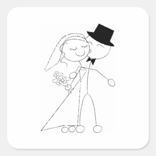 A Dance en A Kiss Vierkante Sticker (Voorkant)