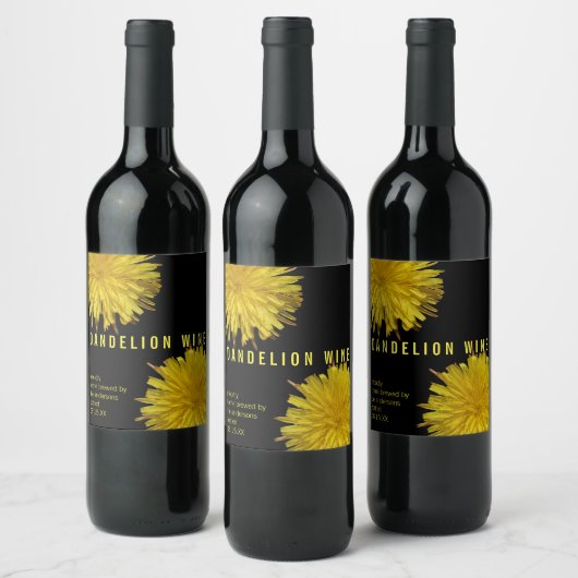 A Dandelion 1 | Thuis Brewed Dandelion Wine Aangep Wijn Etiket (Flessen)