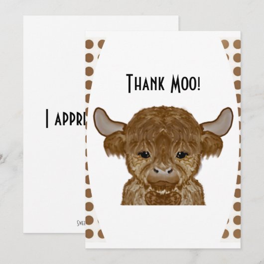 A Dank Moo Kaart |Hartelijk dank voor uw kaart| Ho (Voorkant / Achterkant)
