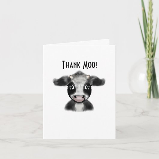 A Dank Moo Kaart | Koe Bedankt voor je creditcard| (Voorkant)