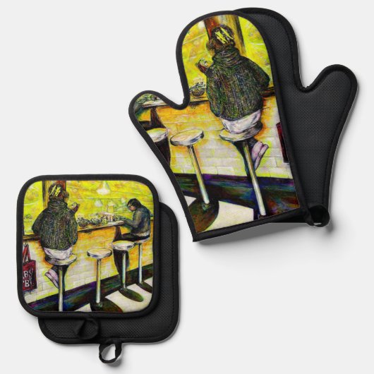 A Day Off from Crazy Ovenwant & Pannenlap Set (Voorkant / Achterkant)