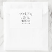 A day that scares you black rechthoekige sticker (Tas)