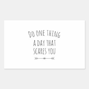 A day that scares you black rechthoekige sticker