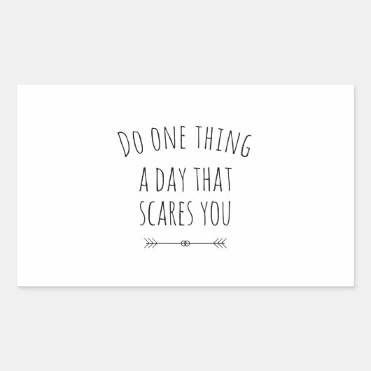 A day that scares you black rechthoekige sticker (Voorkant)
