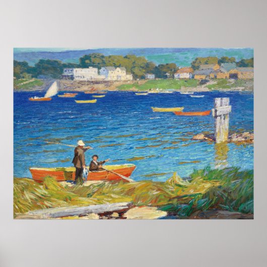 A Day's Fishing, 1923 by Edward Henry Potthast Poster (Voorkant)