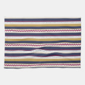 A decorative fabric features horizontal  theedoek (Horizontaal)