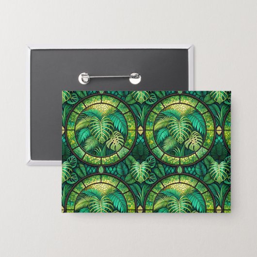 A decorative wall art piece features a repeating  button (Voorkant / Achterkant)