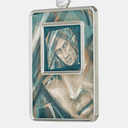 A Defiant Green Elf Verzilverd Omlijst Ornament (Links)