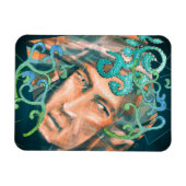 A Defiant Green Woodland Elf onder bladeren Magneet (Horizontaal)