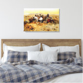 A Desperate Stand by C.M. Russell Canvas Afdruk (Insitu (Slaapkamer))