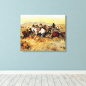 A Desperate Stand by C.M. Russell Canvas Afdruk (Insitu (Houten vloer))