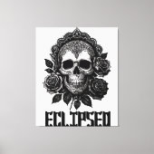 A detailed skull adorned with intricate patterns canvas afdruk (Voorkant)