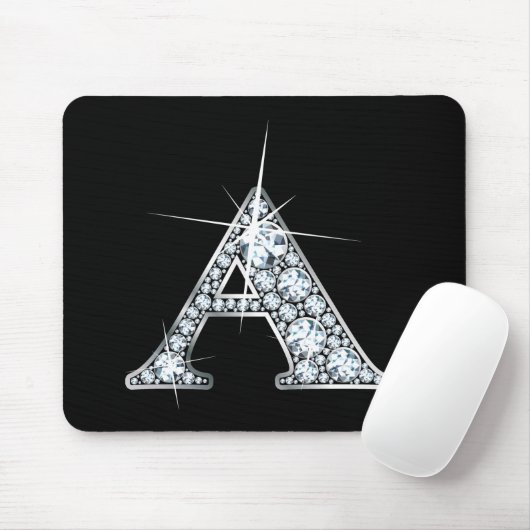 "A" Diamond Bling Mousepad Muismat (Met muis)