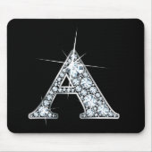 "A" Diamond Bling Mousepad Muismat (Voorkant)