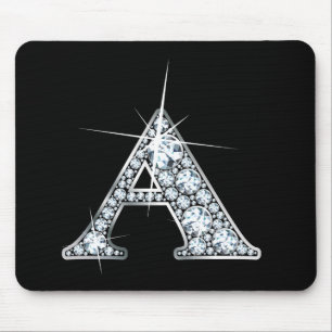 "A" Diamond Bling Mousepad Muismat