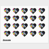 "A" Diamond Bling on Rainbow Swirl Heart Sticker (Vel)