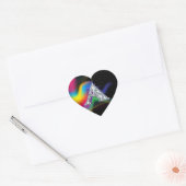 "A" Diamond Bling on Rainbow Swirl Heart Sticker (Envelop)