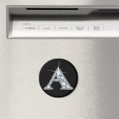 "A" Diamond Bling Print Magnet (Insitu (Vaatwasser))