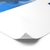 "A" Dinosaur Waterverf Blue Child Name Poster (Hoek)