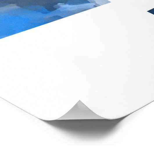 "A" Dinosaur Waterverf Blue Child Name Poster (Hoek)