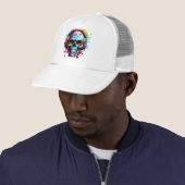 A DJ POP ART SKULL Trucker Hat Pet (In situ)