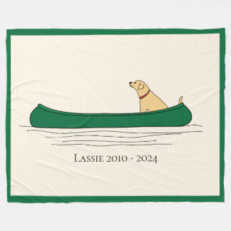 A Dog and his Canoe Fleece Deken