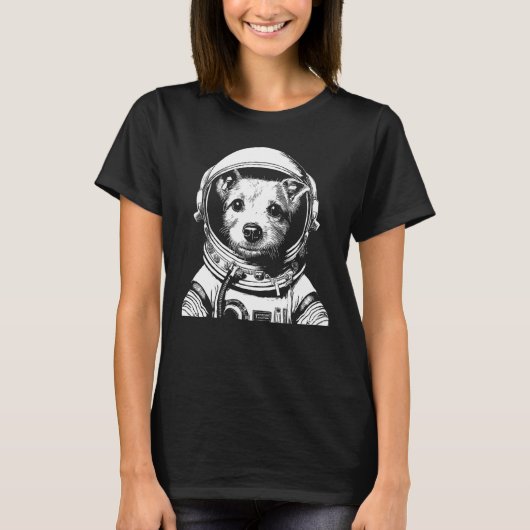 A Dog Astronaut in Space Illustration For Dog Mom  T-shirt (Voorkant)
