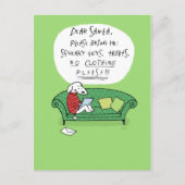 A Dog's Letter to Santa - Funny Christmas Cartoon Feestdagenkaart (Voorkant)