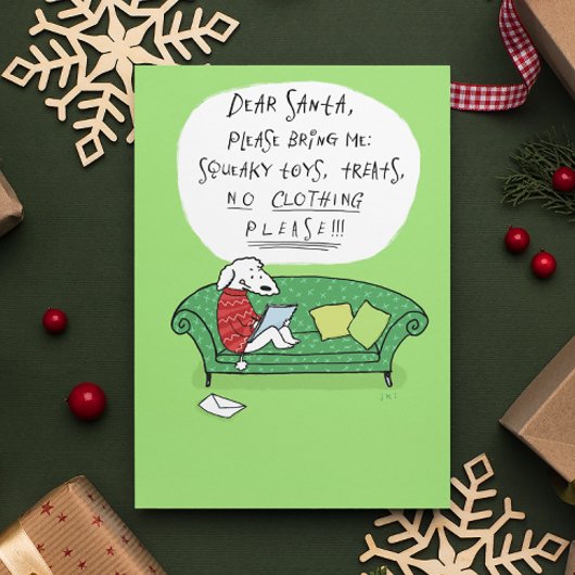 A Dog's Letter to Santa - Funny Christmas Cartoon Feestdagenkaart