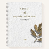 'A drop of ink may make a million think' writer's  Notitieboek (Voorkant)