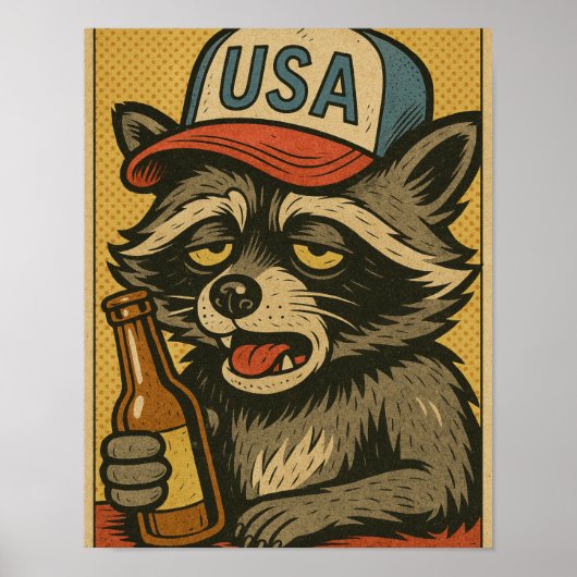 A DRUNK RACCOON WALKS INTO A BAR-6 POSTER (Voorkant)