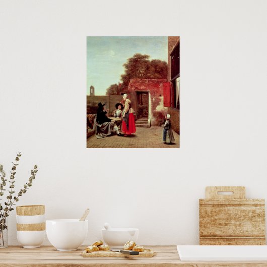 A Dutch Courtyard, c.1658-60 Poster (Keuken)