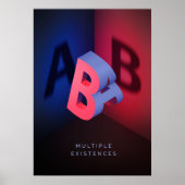 A en B 3d-illusie-effect Poster (Voorkant)
