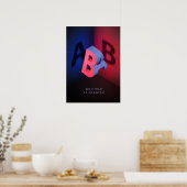A en B 3d-illusie-effect Poster (Keuken)