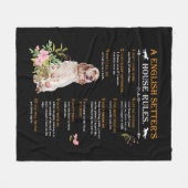 A English Setter's  House Rules Fleece Deken (Voorkant (Horizontaal))