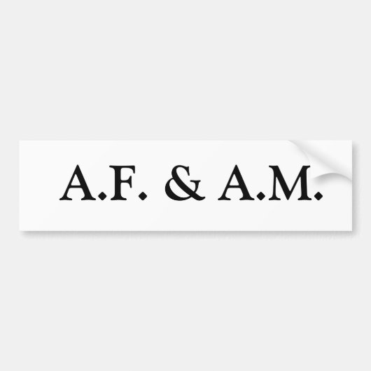 A.F. en A.M. Bumpersticker (Voorkant)