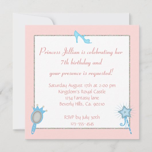 A Fabulous Princess Party Kaart (Achterkant)