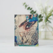 A face and words abstract friends joke collage briefkaart (Staand voorkant)