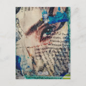 A face and words abstract friends joke collage briefkaart (Voorkant)