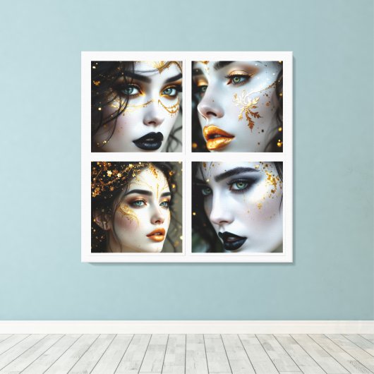 A Face In Time  Canvas Afdruk (Insitu (Houten vloer))