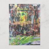 A face mixed media collage briefkaart (Voorkant)