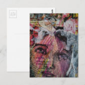 A face mixed media collage briefkaart (Voorkant / Achterkant)