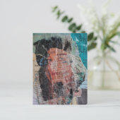 A Face Mixed Media Collage Briefkaart (Staand voorkant)
