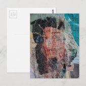 A Face Mixed Media Collage Briefkaart (Voorkant / Achterkant)