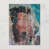A Face Mixed Media Collage Briefkaart (Voorkant)