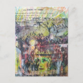 A face mixed media collage forms of verbs briefkaart (Voorkant)