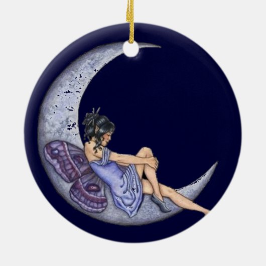 A Fairy Moon Keramisch Ornament (Achterkant)